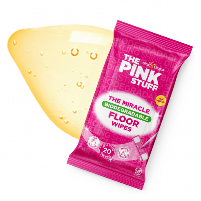 Влажные салфетки для пола The Pink Stuff Biodegradable Floor Wipes, 20 шт - 